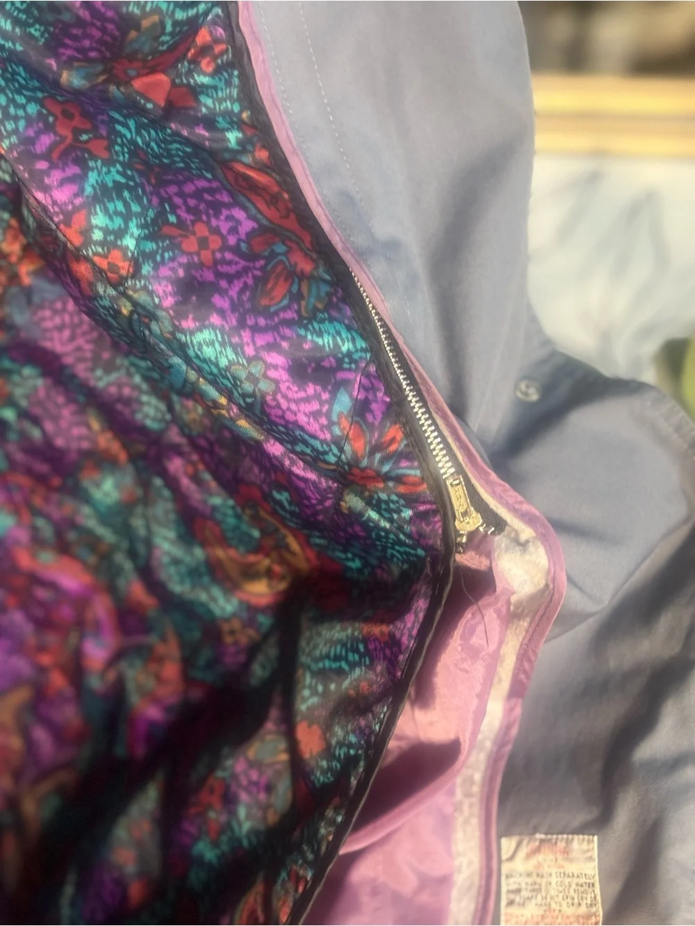 Vintage London Fog Gray Trench Coat w/ Vibrant Paisley Lining